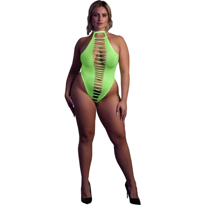 Glow in the Dark Hoog uitgesneden Body - Groen