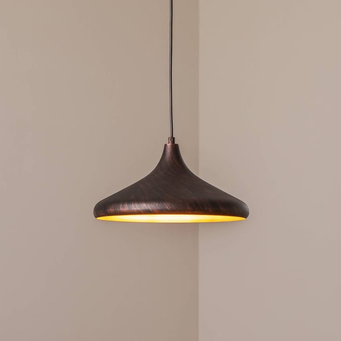 Opviq Hanglamp Barek, zwart/goud, Ø 34 cm, metaal, E27
