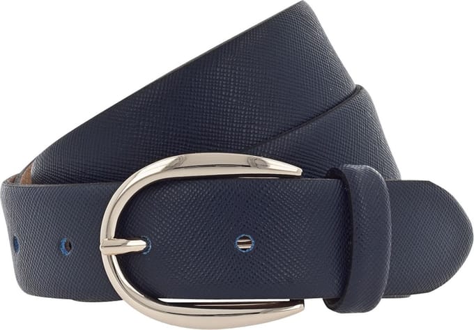 Vanzetti Leren Riem 30mm Leather Belt W75 Navy Blauw