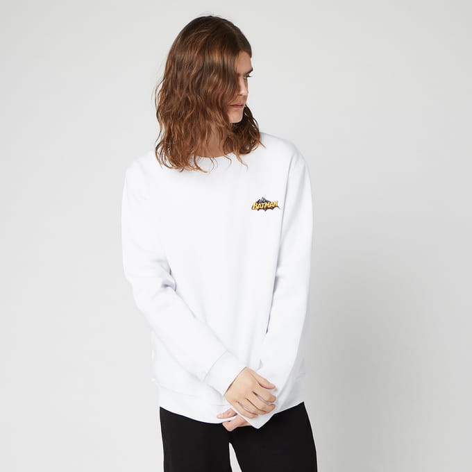 DC Batman Unisex Embroidered Sweatshirt - White - L
