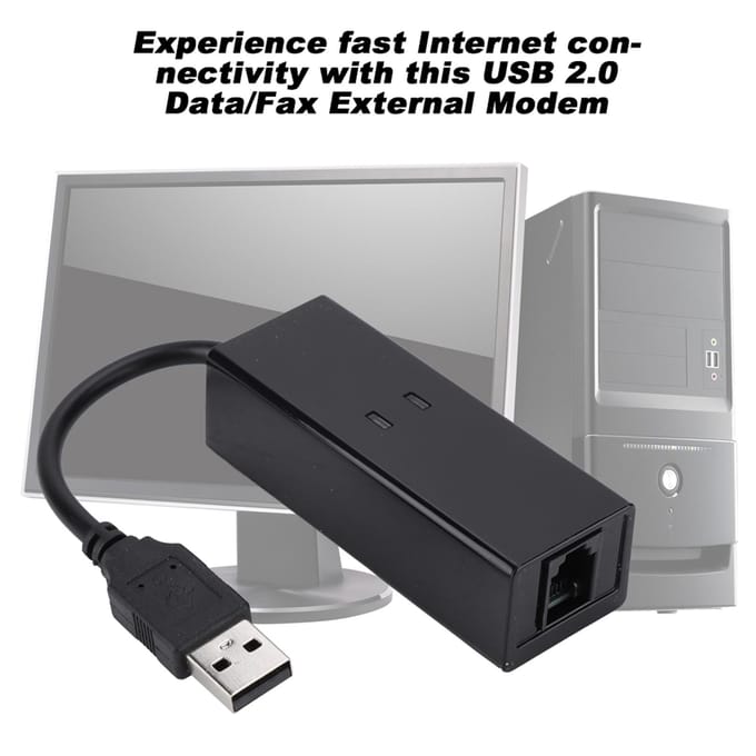 USB 56K externe inbelverbinding, spraakfax, datamodem geschikt voor Win7, Win8, Win10 en XP black