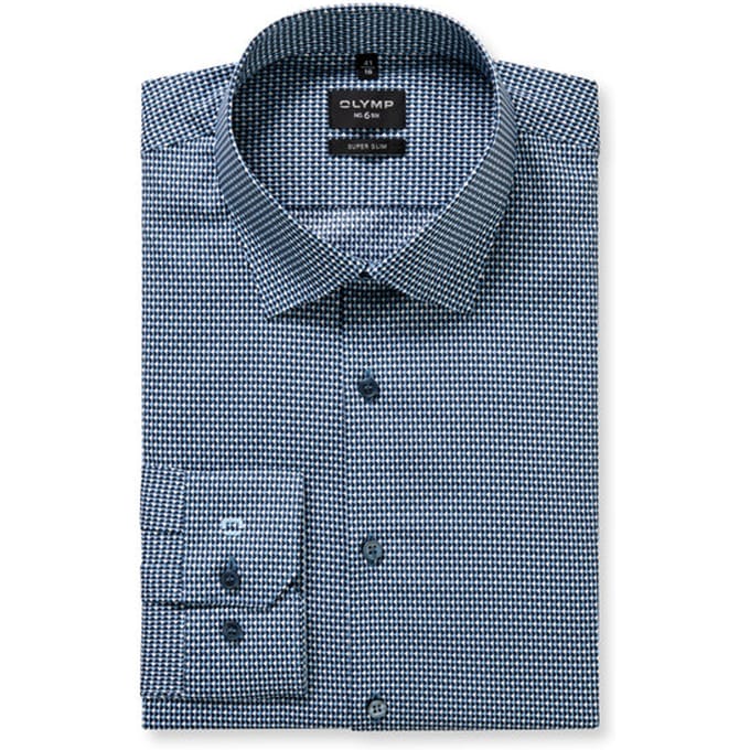 OLYMP No. Six Overhemd, Super Slim, Kent, Bleu