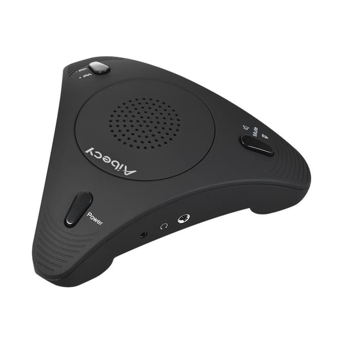 Omnidirectionele condensatormicrofoon Microfoonconferentievergadering 360 graden audio-opname zwart