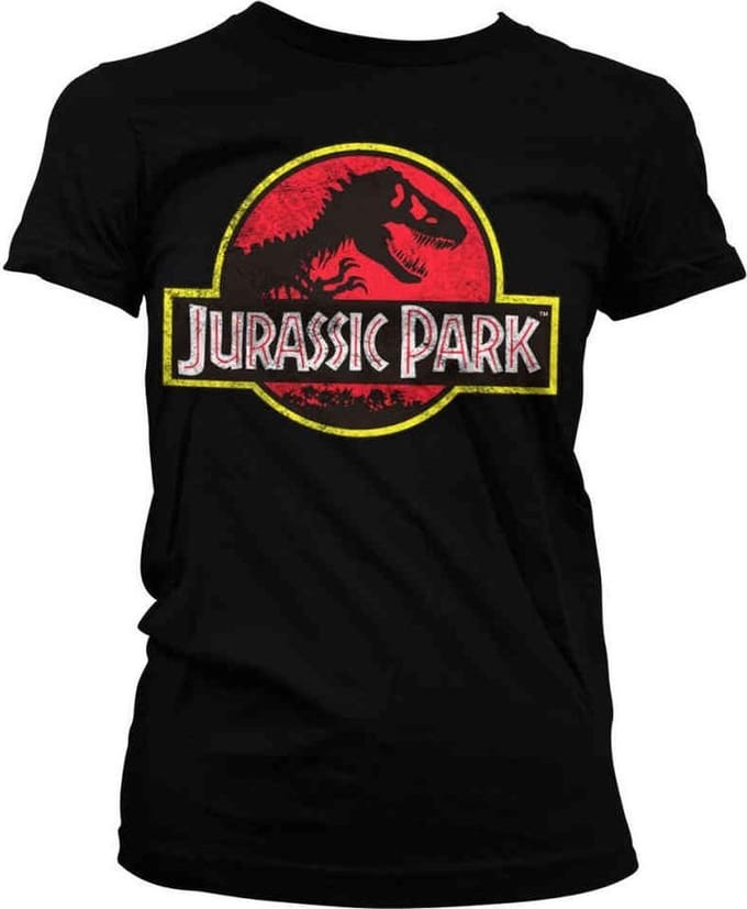 Jurassic Park Dames Tshirt -2XL- Distressed Logo Zwart