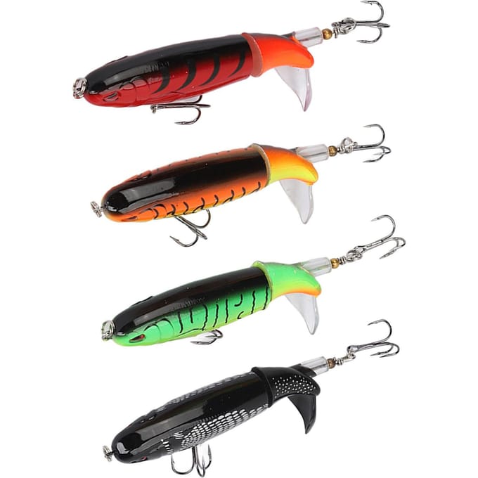 4 PCS 13g Leurre Flottant Crayon Structure d'Hélice Leurre Réaliste Hélice Tracteur de Surface pour la Pêche black