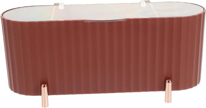 Opbergdozen Cosmetica - Container Organizer - Bureau Opruimen - Lichtgewicht Draagbaar - 21 cm Lengte - Lichtgrijs