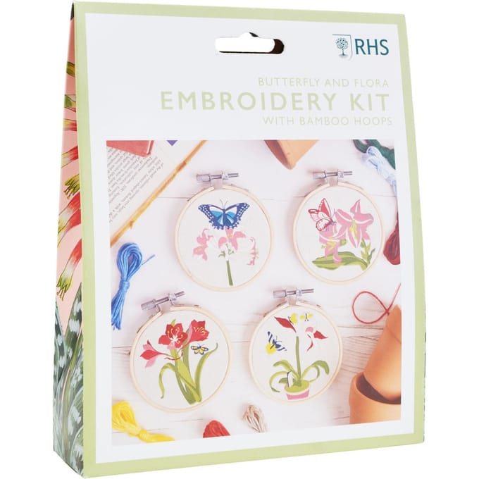 RHS Embroidery Kit - Butterfly and Flora