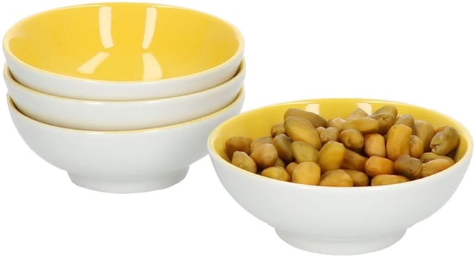 Set van 4 kommen 8cm plat geel Doppio - Ritzenhoff 64285
