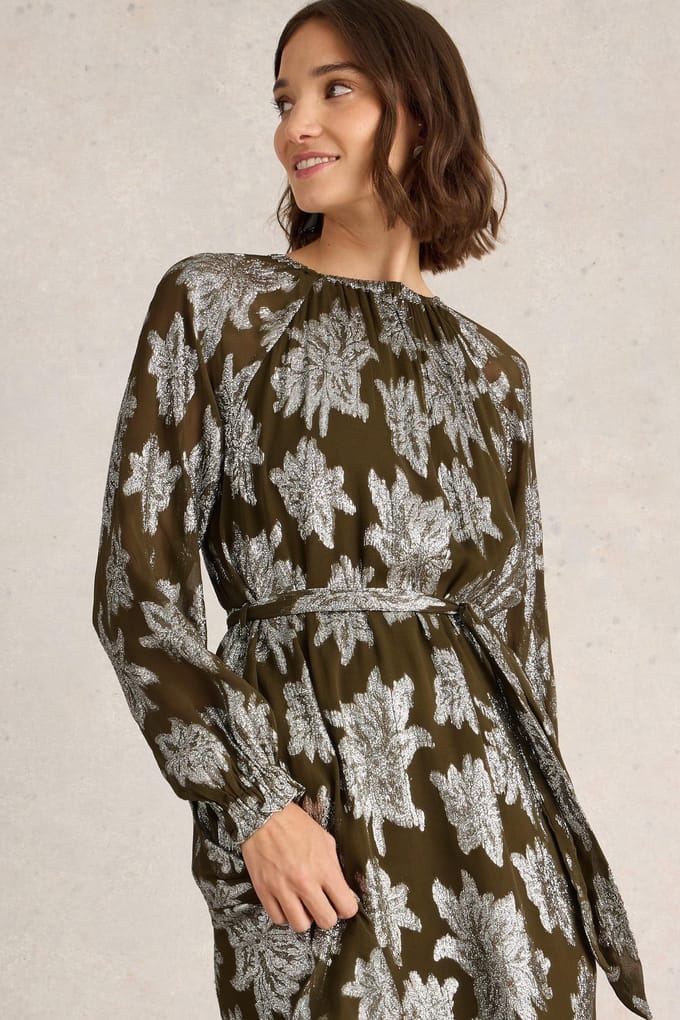 White Stuff Phoebe Jacquard Maxi Dress Green Multi Taglia: 10 REGULAR | Maxi abiti Outlet | Donna | Verde