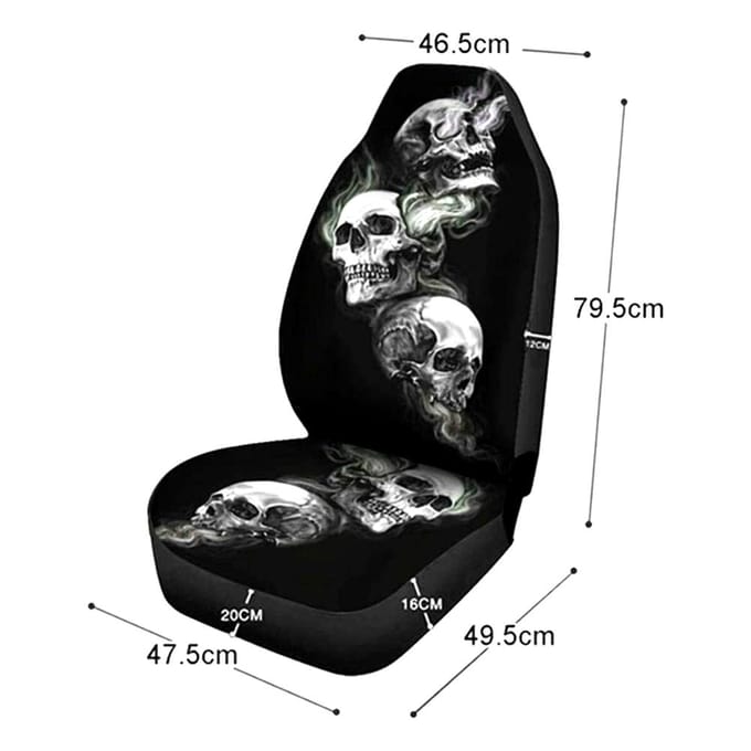 Autostoelhoezen Waterdicht Halloween Skelet Ademend Autostoelhoes Beschermer Compatibel voor zwart