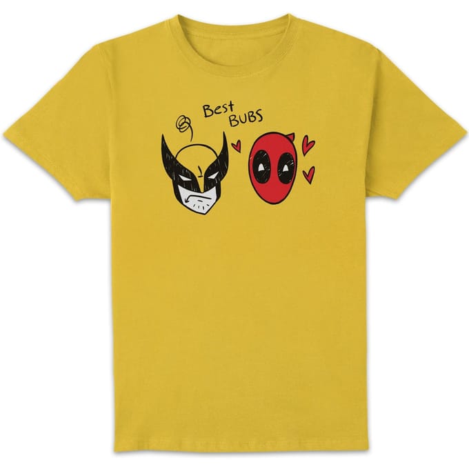Deadpool & Wolverine Best Bubs Scribble Unisex T-Shirt - Yellow - S