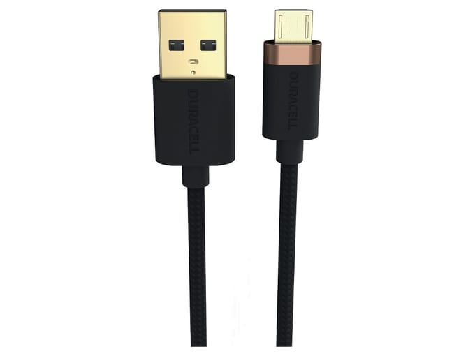 Duracell USB7023A USB-kabel Zwart