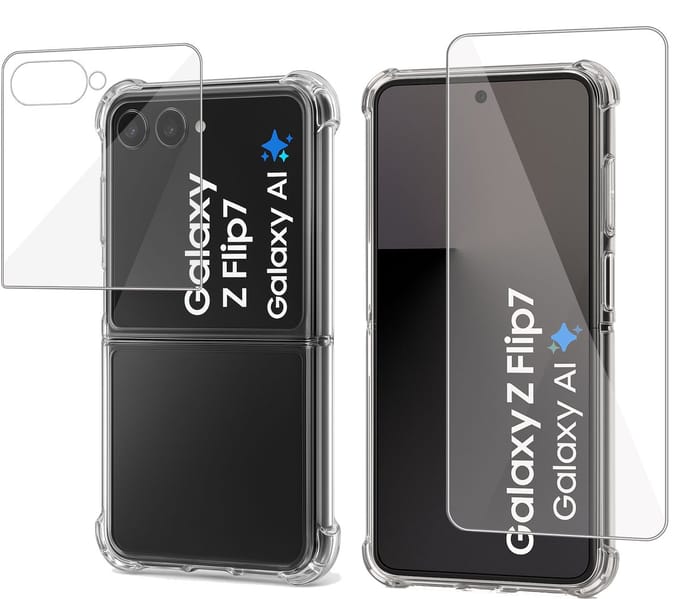 ChiGuard Hoesje & Screenprotector geschikt voor Samsung Galaxy Z Flip 7 Hoesje Screenprotector - Shock Proof Case - Transparant