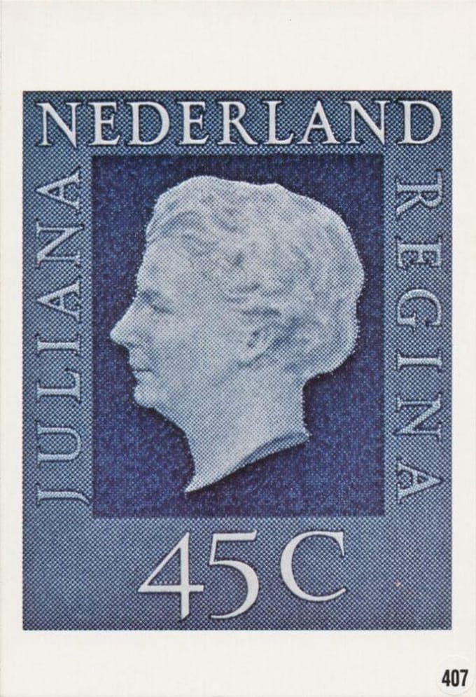 Briefkaart met afbeelding Juliana Regina postzegel