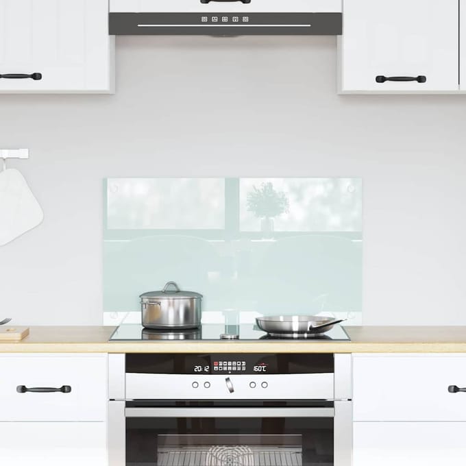 vidaXL - Keuken - Spatscherm - Wit - 70 - x - 40 - cm - gehard - glas