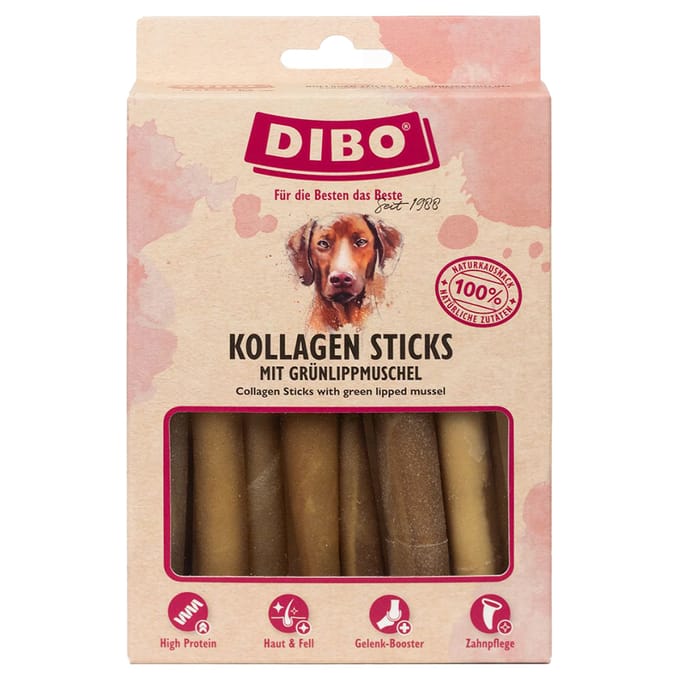 2 x 150 g DIBO Collageen Sticks met Groenlipmossel Hondensnacks