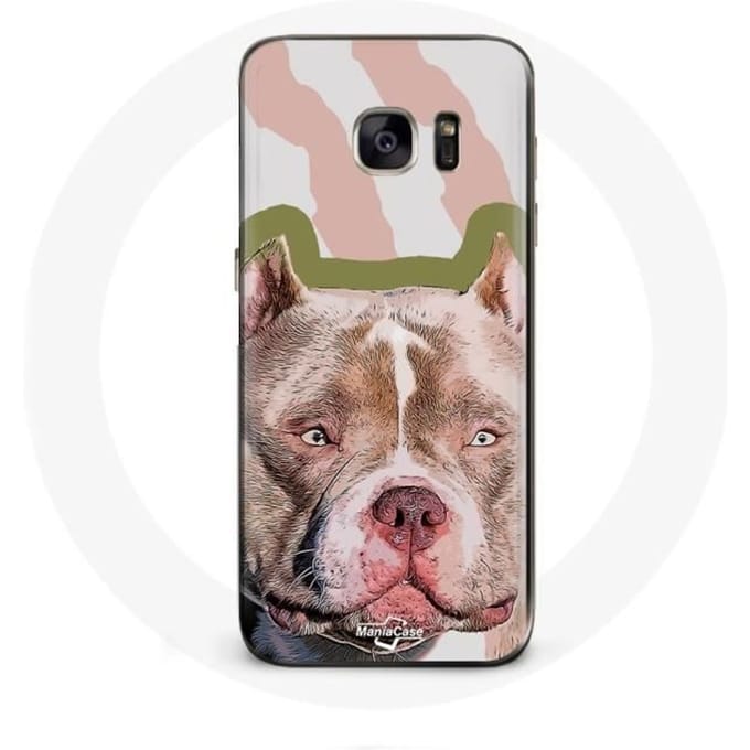 Bruine Pitbull Hond Samsung Galaxy S7 Hoesje bruin