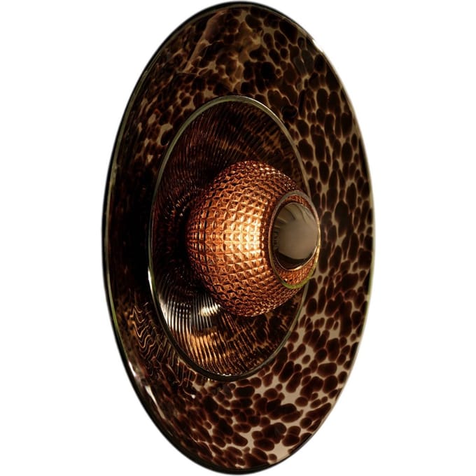 DESIGN BY US Wandlamp Disco Rama, bruin, glas, E27