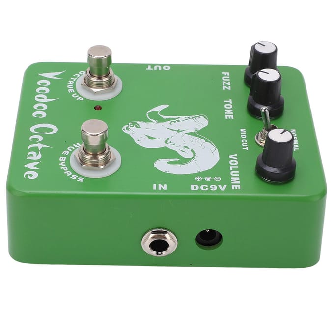 Gitaar Effectpedaal Voodoo Octave Fuzz Instelbaar Enkel True Bypass Instrument Accessoire white
