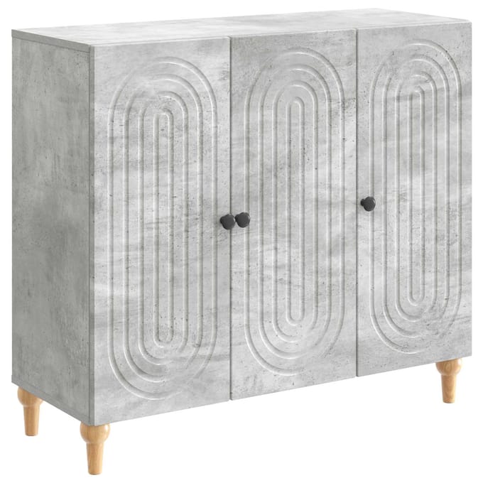 vidaXL - Dressoir - Betongrijs - 89 - x - 34,5 - x - 80 - cm - Bewerkt - hout