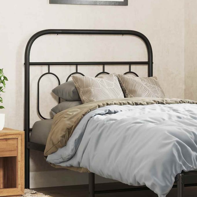 vidaXL - Vervangend - hoofdbord - 80 - cm - metaal - zwart