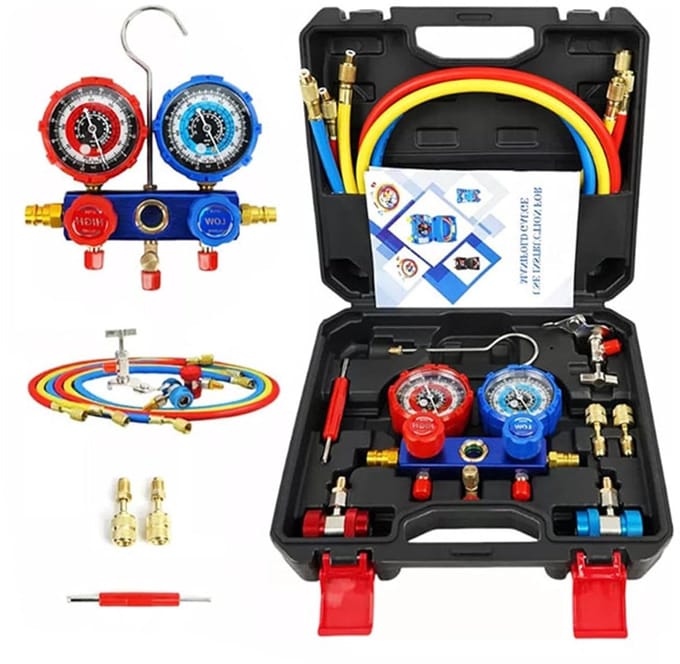 AC Manometerset - Koelmiddelmeter - Auto Onderhoud - Nauwkeurige Meting - 32 cm - Uniek