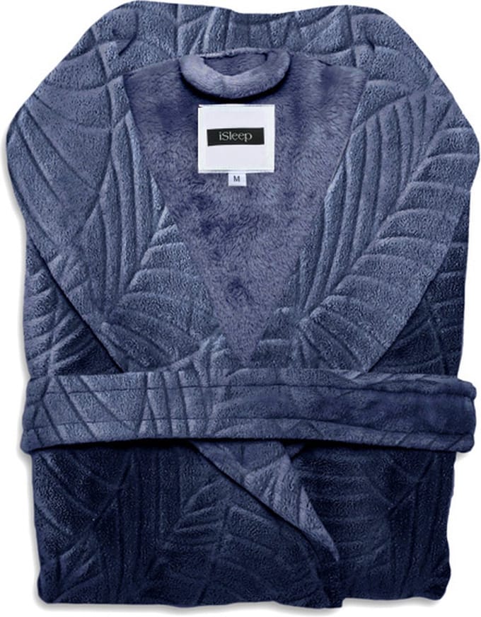 iSleep Leaf Badjas Lang - Maat M - Indigo Blue