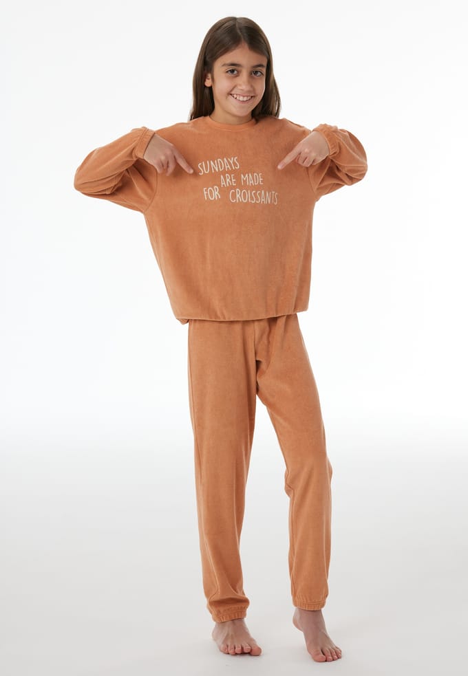 Lange pyjama van frottee met manchetten, Ratan - Nightwear 152