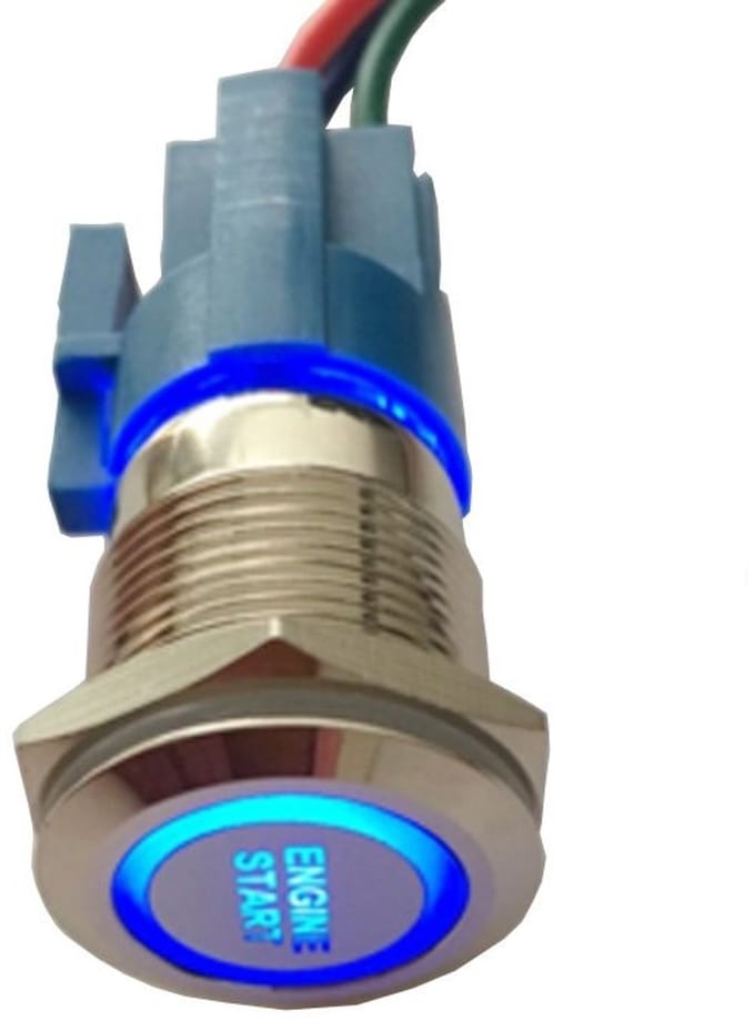 Allecto - Toggle Switch - Waterproof - 19mm - Moment Switch - Geschikt voor auto en truck - Blauw LED licht