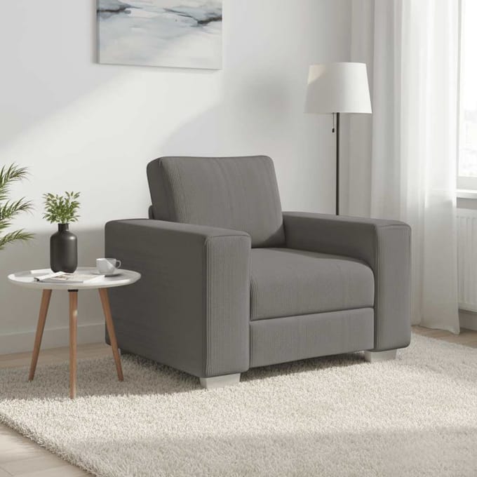 vidaXL - Sofastoel - Lichtgrijs - 100x77x82 - cm - Corduroy - Stof