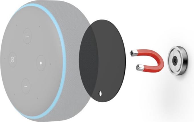 Hama Wandhouder voor Amazon Echo Dot (3e gen.)/Echo Input, magnetisch, zwart