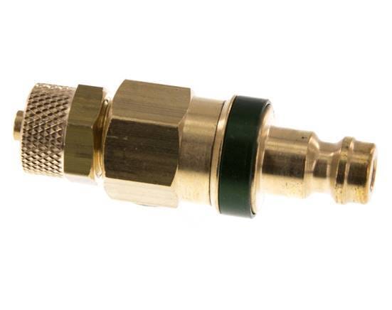 Messing DN 5 Groen Luchtkoppeling Insteeknippel 4x6 mm Push-On Double Shut-Off - CLP5-N-B-GRE-SV-4