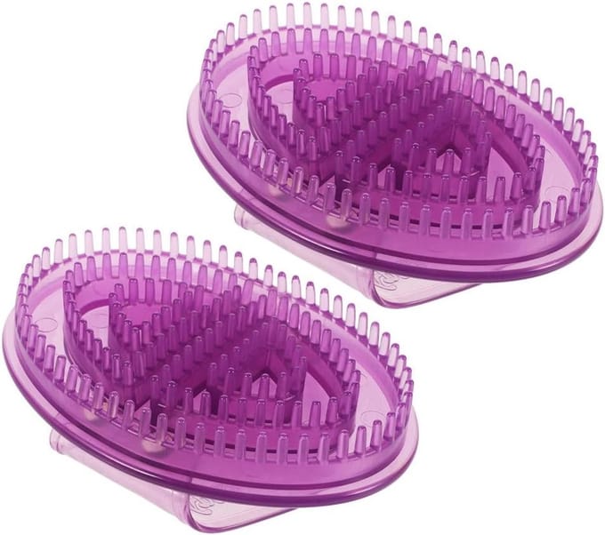 Massageborstel Set - Huidroller - Ontspanning Lichaam - Ergonomisch Handvat - 15x10x4 cm - Paars