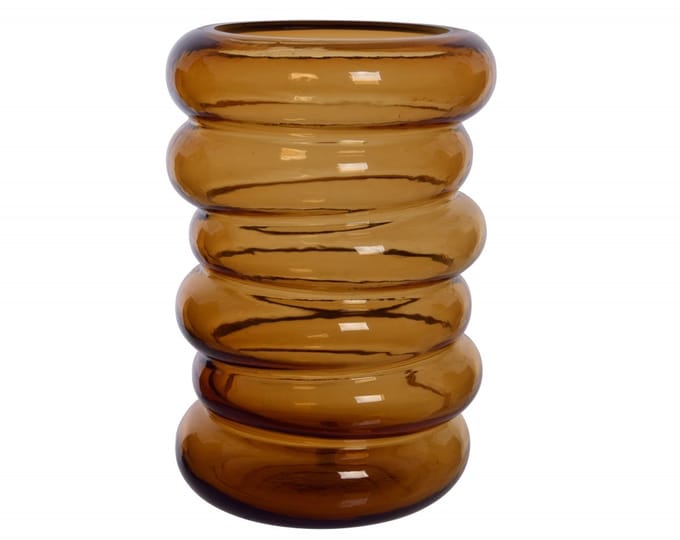 Vaas Ring - Glas - Geel - 19x28x19 cm (BxHxD)