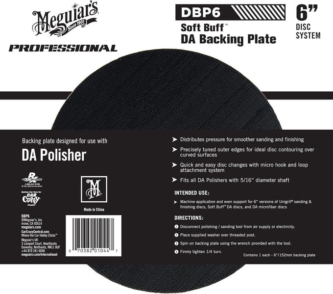 6 inch Soft Buff Backing Plate voor Dual Action Polisher