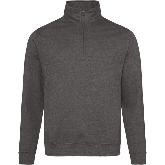 Just Hoods - 1/4 Zip Sweater - Charcoal (Heather) maat S