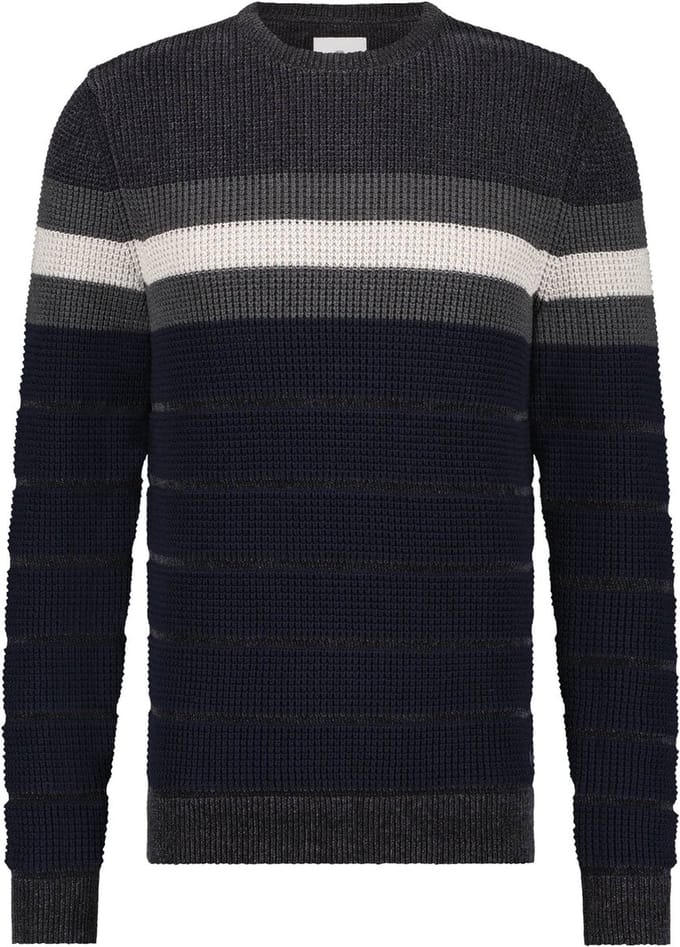 State Of Art Trui Streep Navy - Maat XXL - Heren - Pullovers
