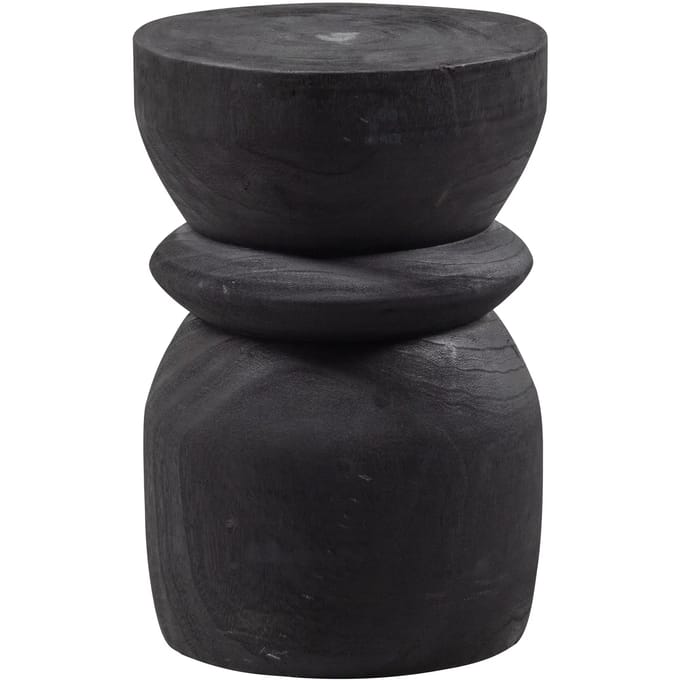 WOOOD Bikkel Kruk - Hout - Zwart - 40x28x28