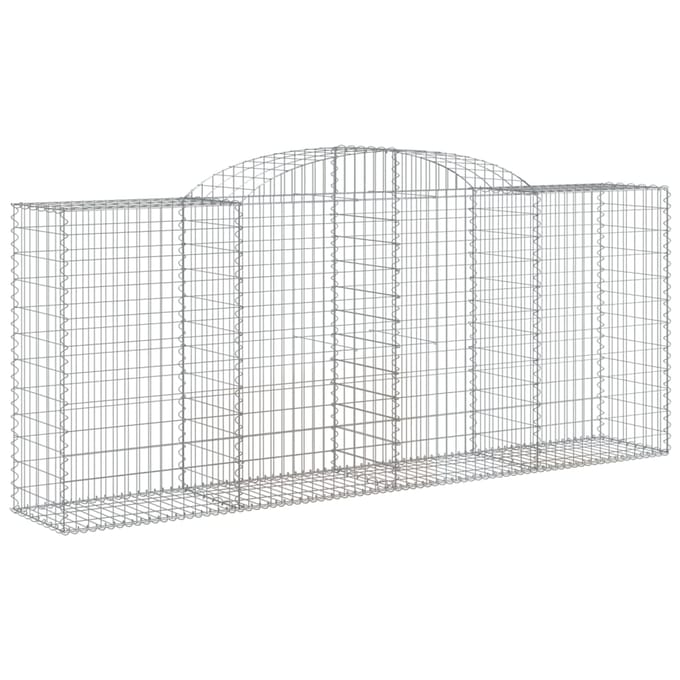 vidaXL - Schanskorf - gewelfd - 300x50x120/140 - cm - gegalvaniseerd - ijzer
