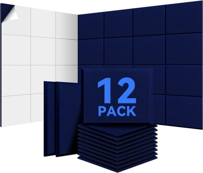 Pak van 12 Akoestische Panelen voor Geluidsisolatie - 30x40 cm, 1,44 m², 100% Polyester