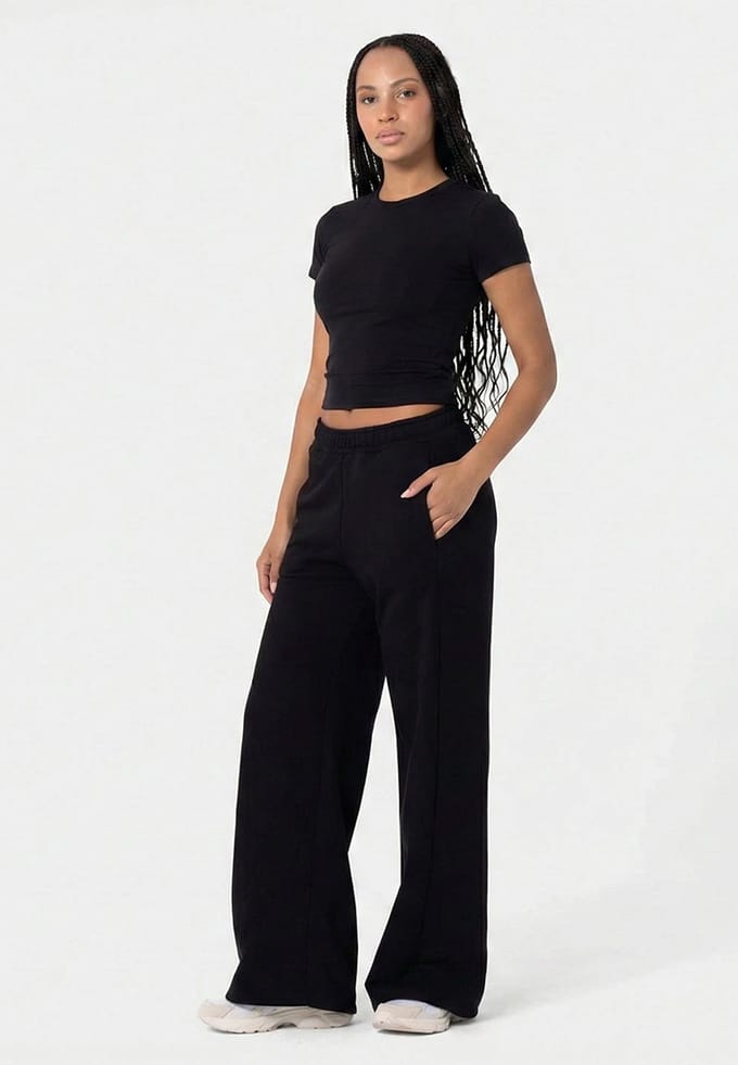 Wide Sweatpants ZWART