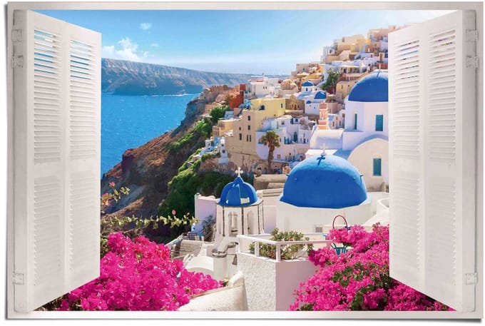 Poster Santorini - 61 x 91,5 - Papier - REINDERS