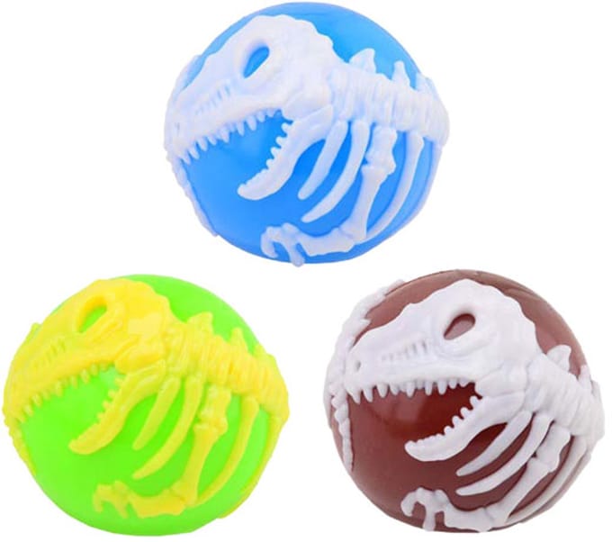 Johntoy Dino stuiterbal met licht Ø8cm