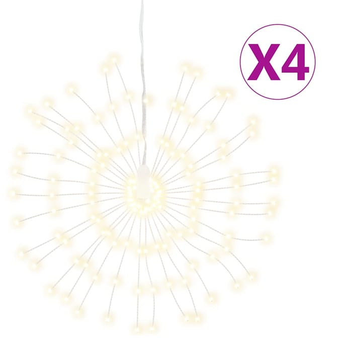 vidaXL - Kerstverlichting - vuurwerk - 4 - st - 140 - warmwitte - LED's - 17 - cm