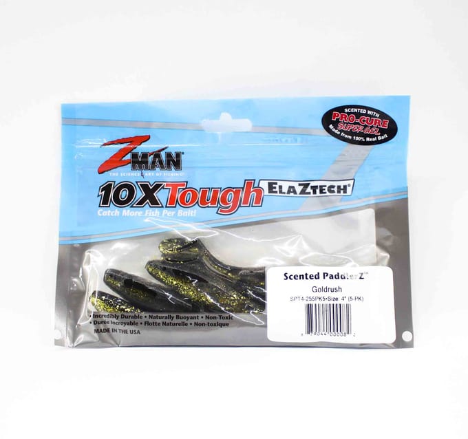 Zman Soft Lure Geurende PaddlerZ 4 Inch 5/Pack Gold Rush (0082)