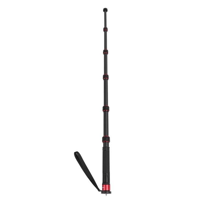 Camera Monopod 6-delige Uitschuifbare Koolstofvezel Monopod met Wandelstokkop 14 inch 38 inch