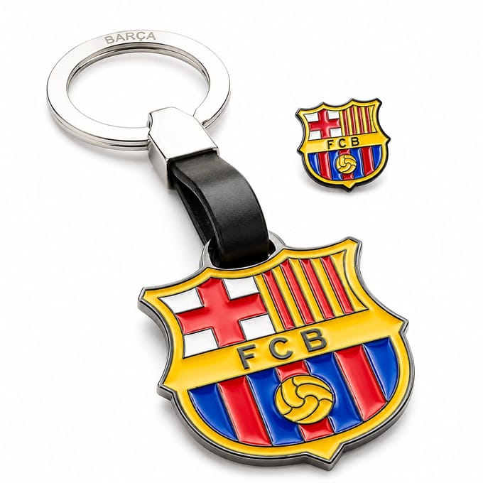 FC Barcelona sleutelhanger zwart + pin
