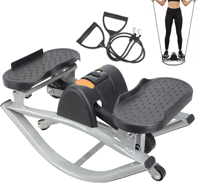 Trainingsstepper Twist - Beentrainer Machine - Onderlichaam Trainen - Compact Ontwerp - 6.4 kg - Zwart