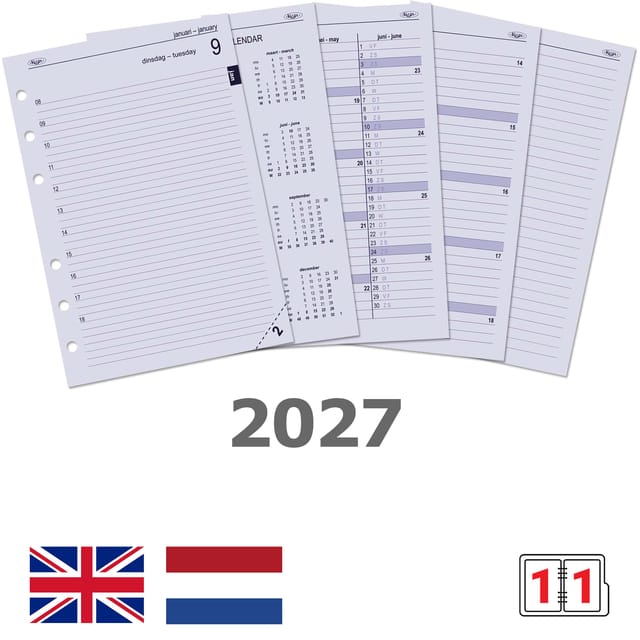 Agendavulling 2027 Kalpa A5 1dag/1pagina