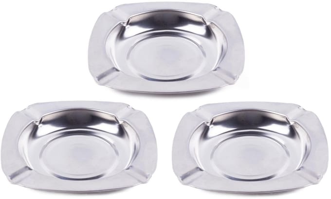 Benson Asbak - 3x - rvs - 11 cm - stapelbaar - binnen/buiten - asbakken